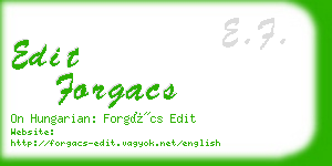 edit forgacs business card